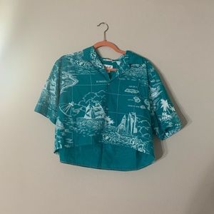 john galt vintage hawaiian crop top